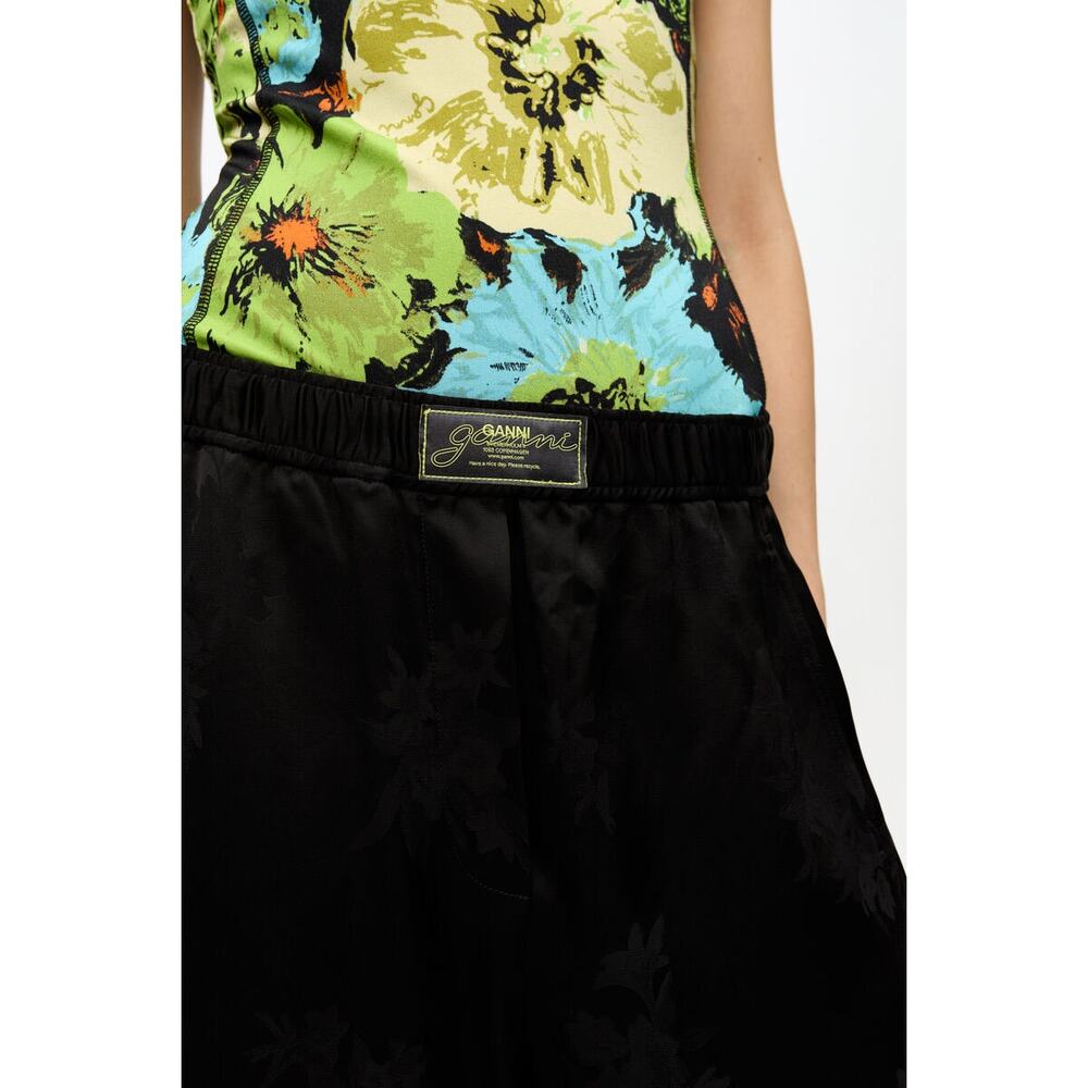 GANNI Black Satin Jacquard Pants XS / 2 - Picture 7 of 16